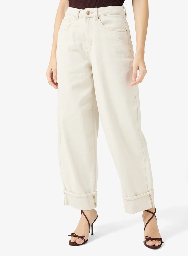 VERO MODA Vmzelda Barrel Fold Up Jeans